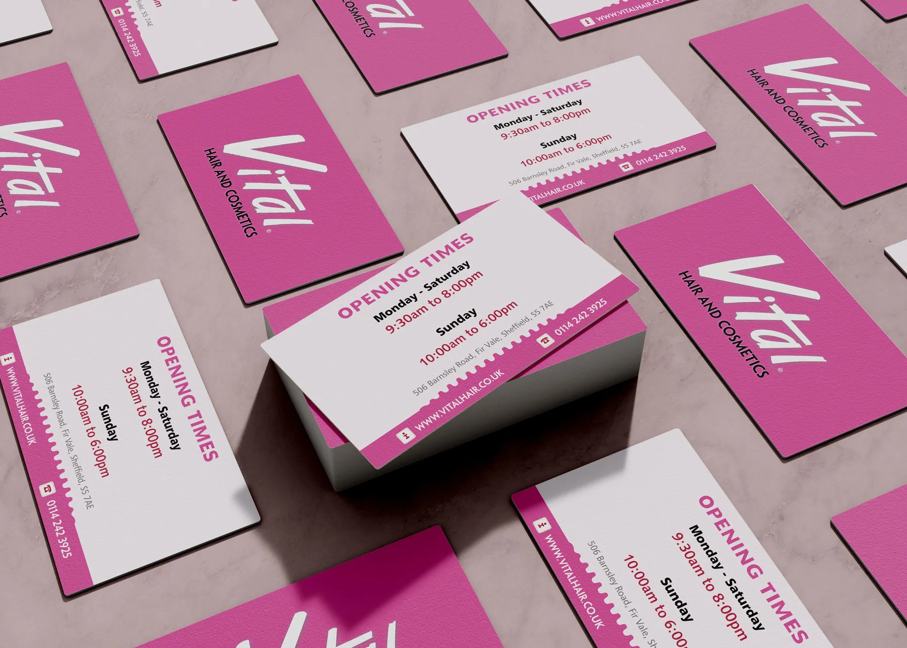 Vital business cards spread