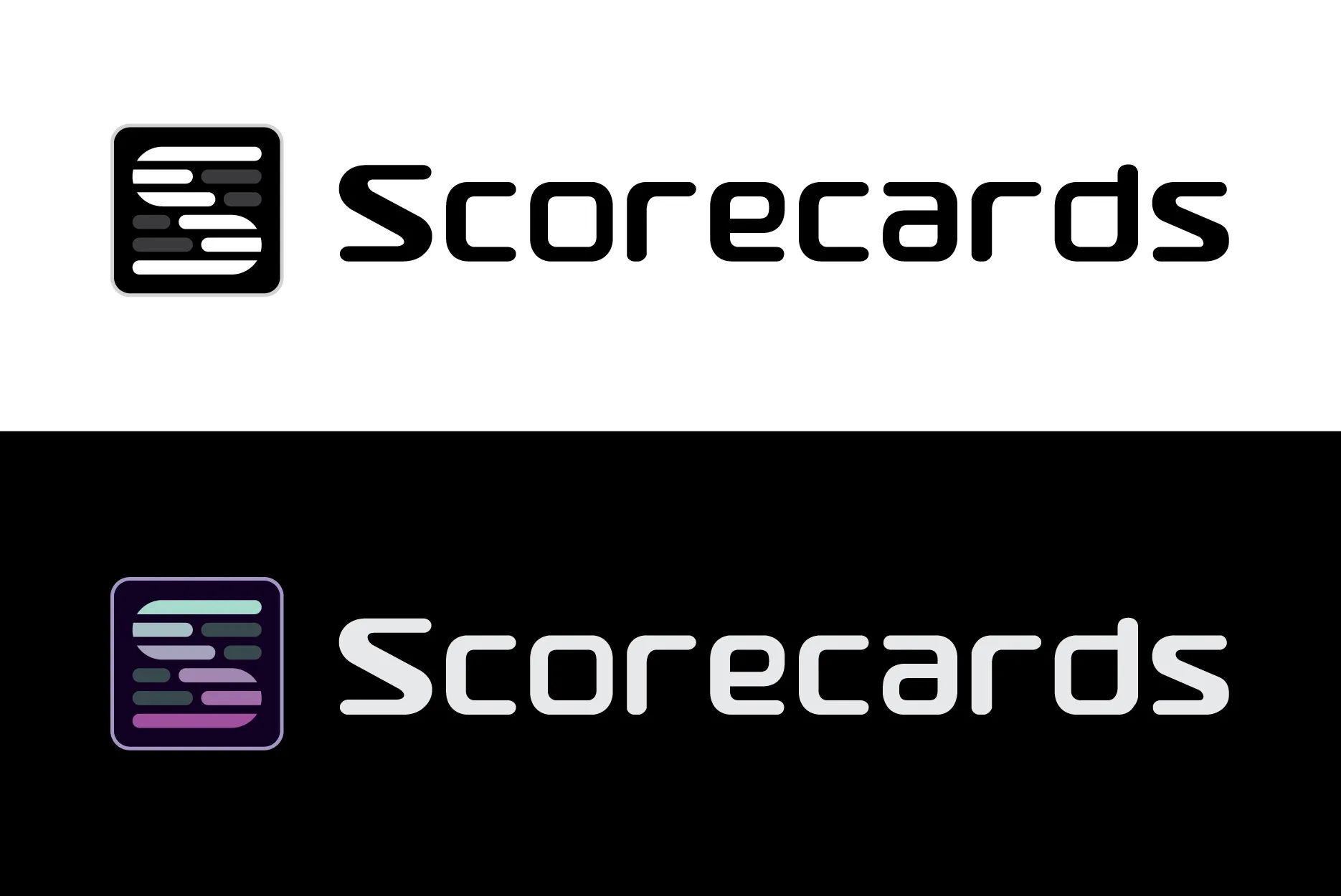 Scorecards logo and typography contrast