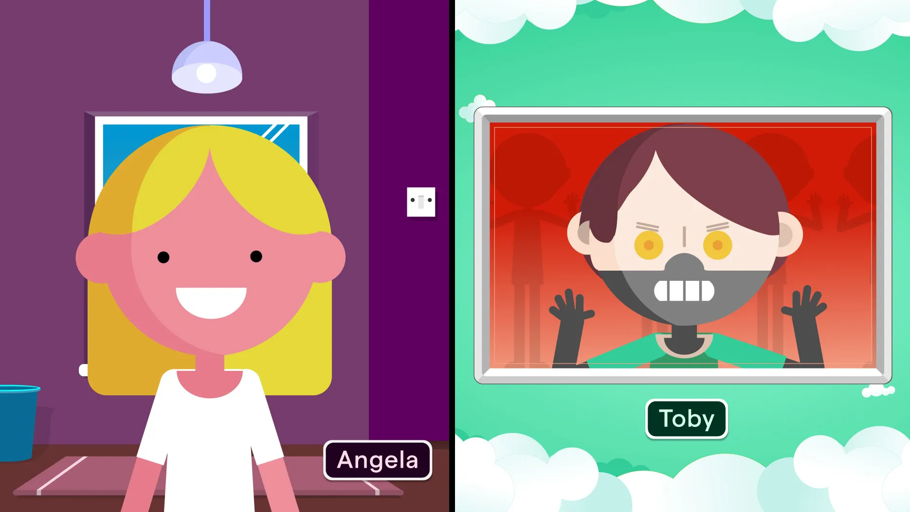 Angela and Toby from the Verifier Animation
