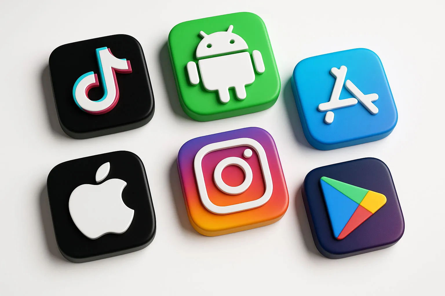 An assortment of icons representing the apple and andriod apps